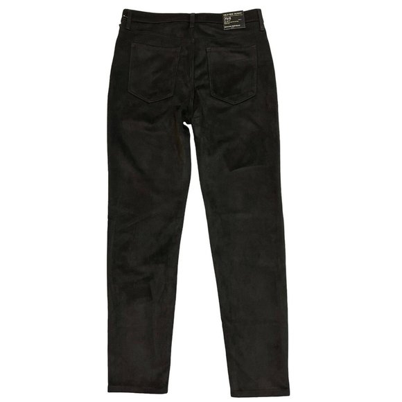 NWT BANANA REPUBLIC High Rise Skinny Pants Sz 8 Black Faux Suede #764726 - Picture 2 of 5